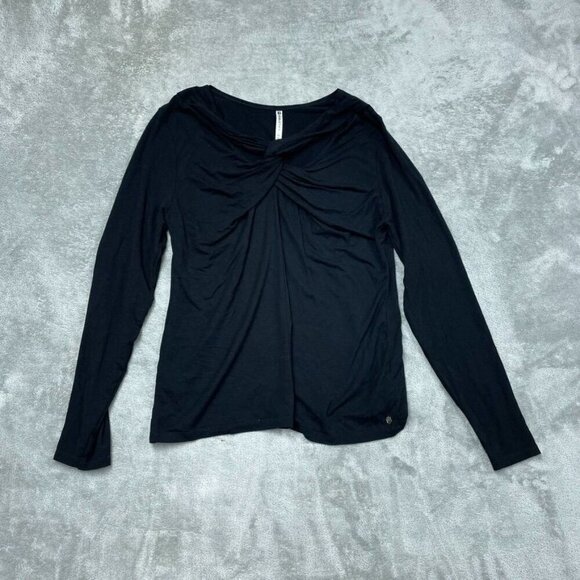 Fabletics Tops - Fabletics Womens Twist Front Long Sleeve Top XL Black a1511